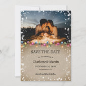 Save The Date Flammes de Noël Flammes de neige Fête Mariage Phot (Devant)