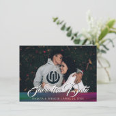 Save The Date Flammes vibrantes | Photo d'aquarelle couleur bijo (Debout devant)