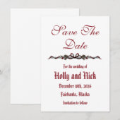 Save The Date Flat Announcement Card Aankondiging (Voorkant / Achterkant)