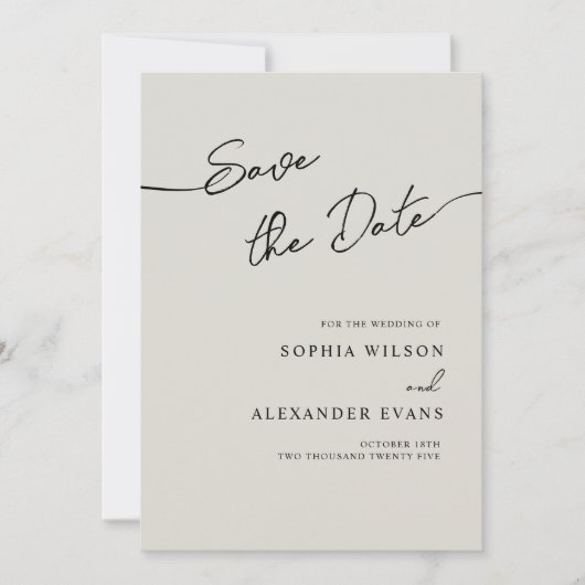 Save The Date Flat Kaart voor een Boho Chic bruilo (Voorkant)