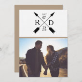 Save The Date Flèche rustique | Enregistrer la date | Mariage ph (Devant / Derrière)