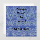 Save The Date Flèches douces Bleu Beaux moments (Devant / Derrière)