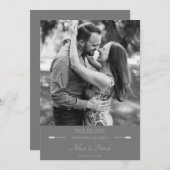 Save The Date Flèches Minimalistes Photo | Gris (Devant / Derrière)