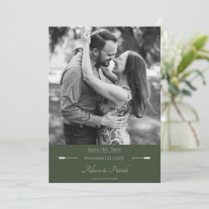 Save The Date Flèches minimalistes   Vert olive