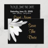 Save The Date Fleur blanche enregistrer la date (Devant / Derrière)