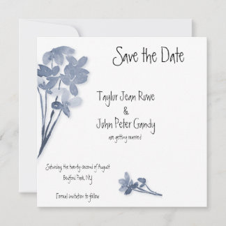 Save The Date Fleur Bleue Douce Mariage Épargnez la Date