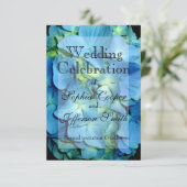 Save The Date Fleur bleue florale bleu Hydrangea (Debout devant)