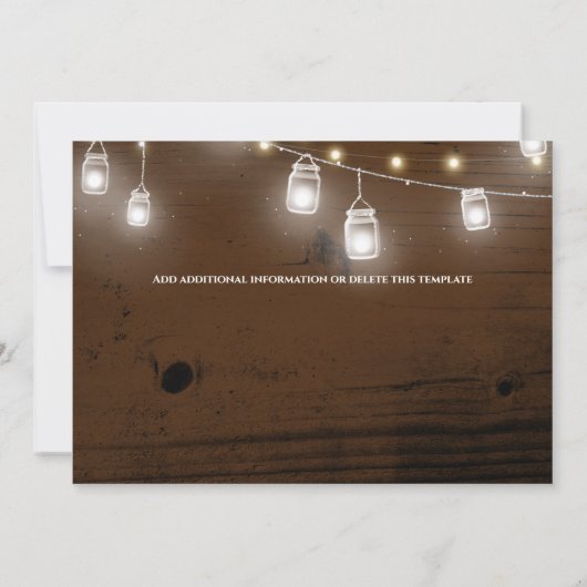 Save The Date Fleur botanique de pays lumières bois brun (Dos)