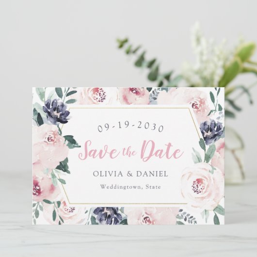 Save The Date Fleur botanique fleurie en floraison enregistrer l (Debout devant)