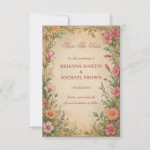 Save The Date Fleur botanique vintage (Devant)