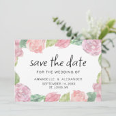 Save The Date Fleur d'aquarelle fleurie du jardin. Mariage flora (Debout devant)