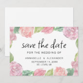 Save The Date Fleur d'aquarelle fleurie du jardin. Mariage flora (Devant / Derrière)