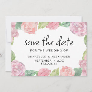 Save The Date Fleur d'aquarelle fleurie du jardin. Mariage flora