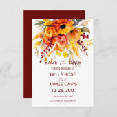 Save The Date Fleur d'automne Foliage mariage Enregistrer la dat (Devant / Derrière)