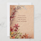 Save The Date Fleur d'automne rustique Bourgogne Ambre Floral (Dos)