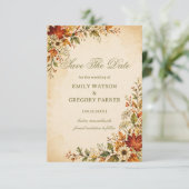 Save The Date Fleur d'automne vintage (Debout devant)