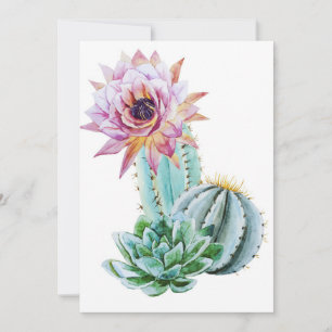 Save The Date Fleur de Cactus Rouge