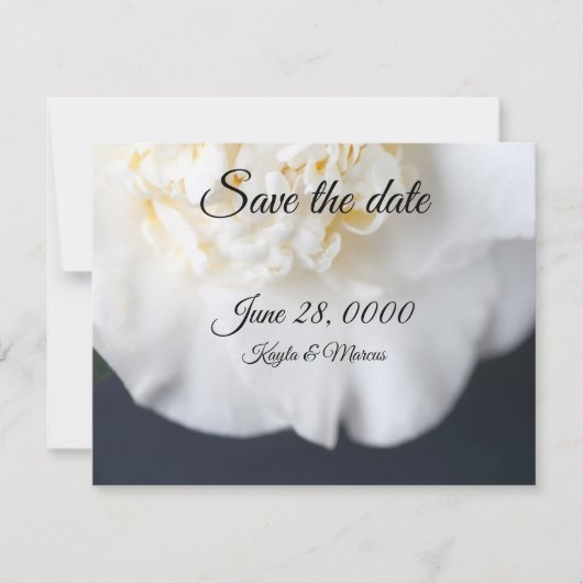Save The Date Fleur de camélia blanc (Devant)