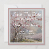 Save The Date Fleur de cerisier aquarelle élégante (Devant)