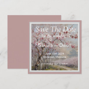 Save The Date Fleur de cerisier élégante à l'aquarelle
