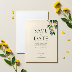 Save The Date Fleur de citron Arbre Floral Élégant Mariage minim