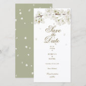 Save The Date Fleur de Fleur Blanche (Devant / Derrière)