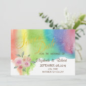 Save The Date Fleur de giclée d'aquarelle moderne Enregistrer la (Debout devant)