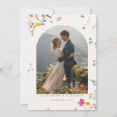 Save The Date Fleur de Grace Photo de mariage moderne aquarelle (Dos)