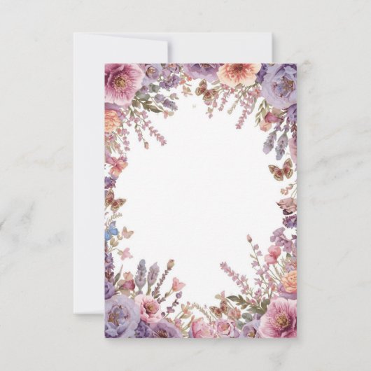 Save The Date Fleur de Lavande Rose Sauvage Séchée Pressée STD (Dos)