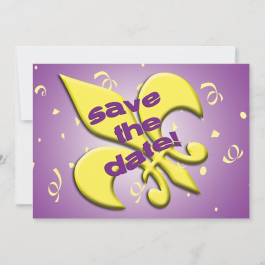 Save The Date Fleur de Lys Annonce de Mariage Enregistrez la Dat (Devant)