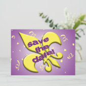 Save The Date Fleur de Lys Annonce de Mariage Enregistrez la Dat (Debout devant)