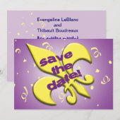 Save The Date Fleur de Lys Annonce de Mariage Enregistrez la Dat (Devant / Derrière)