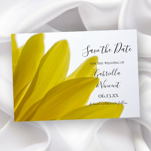 Save The Date Fleur de marguerite jaune pétales mariage Enregist