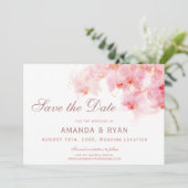 Save The Date Fleur de mariage floral aquarelle Orchidée orange (Debout devant)
