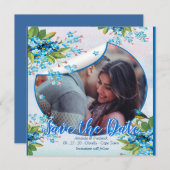 Save The Date Fleur de myosotis bleue pour les dates de sauvegar (Devant / Derrière)