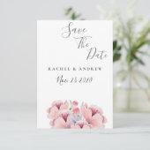 Save The Date Fleur de pêche | Mariage floral Enregistrer la dat (Debout devant)