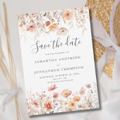 Save The Date Fleur de pêcher Fleur de mariage plat
