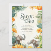Save The Date Fleur de souci Feuille de palmier Élément sud-indi (Devant)