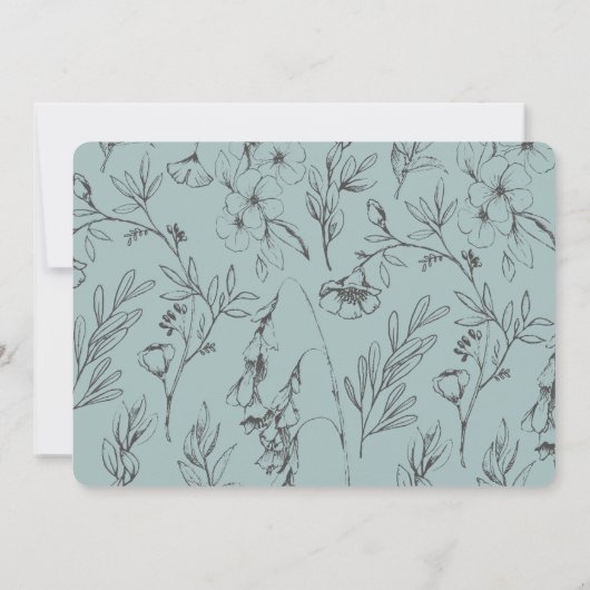 Save The Date Fleur dessinée à la main enregistrer la date (Dos)