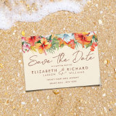 Save The Date Fleur d'Hibiscus Élégante Fleurs Tropicales Mariag