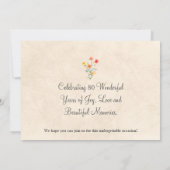 Save The Date Fleur élégante 80 ans Fête Florale 80e anniversair (Dos)