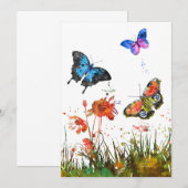 Save The Date Fleur et papillon (Devant / Derrière)