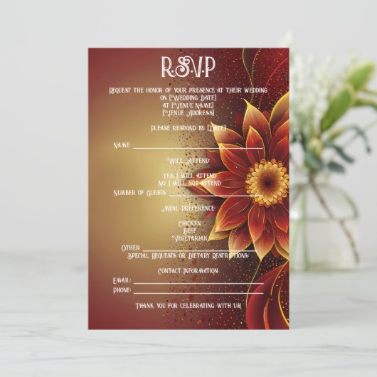 Save The Date Fleur éternelle Une fête intemporelle de l'amour R (Debout devant)