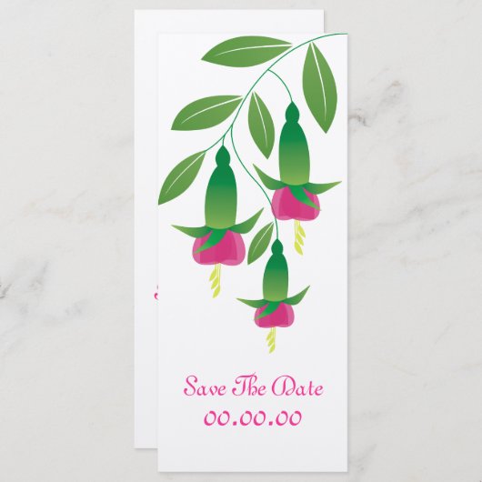 Save The Date Fleur Fuchsia Luxuriante Enregistrer La Date Invit (Devant / Derrière)
