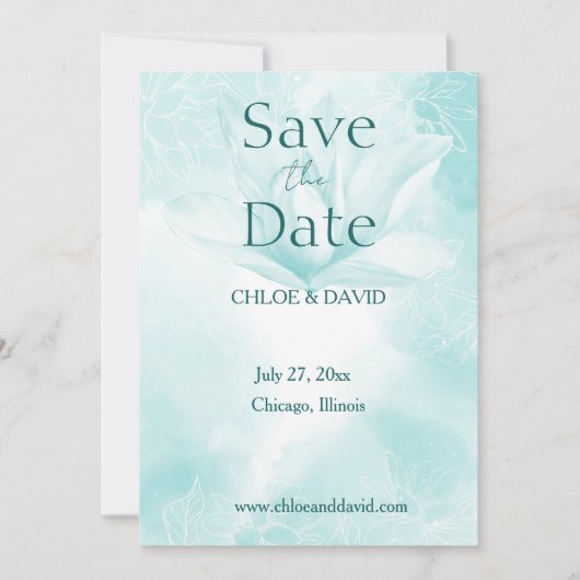 Save The Date Fleur Magnolia Éthérée, Appartement Enregistrer La (Devant)