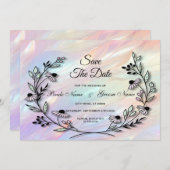 Save The Date Fleur Minimale Enregistrer La Date (Devant / Derrière)