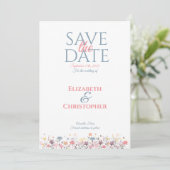 Save The Date Fleur minimaliste aquarelle  (Debout devant)