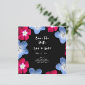 Save The Date Fleur noire et rose (Debout devant)