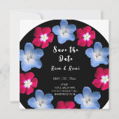 Save The Date Fleur noire et rose (Dos)