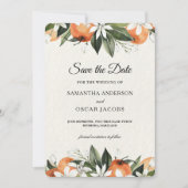 Save The Date Fleur orange aquarelle moderne (Devant)